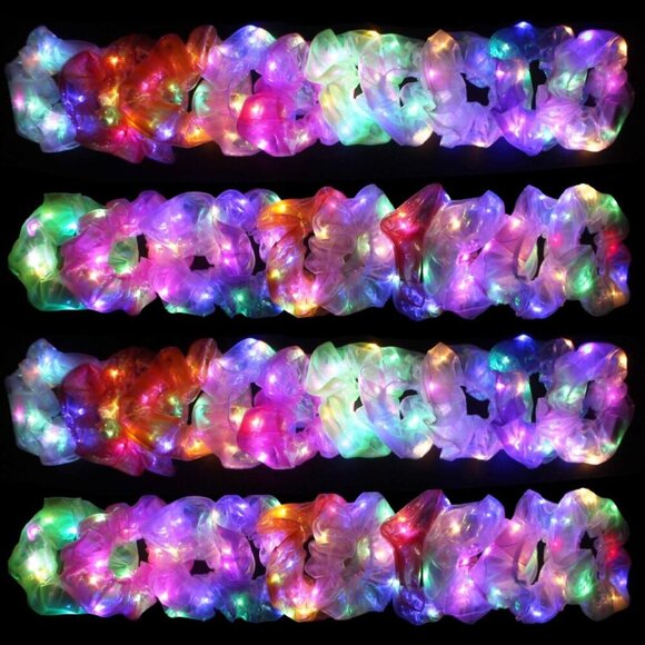 40PCS LED Scrunchies, Light up Hair Scrunchy, Women Girls Luminous Hair Strands, - Picture 1 of 5
